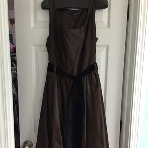 Brown Satin Cocktail Dress